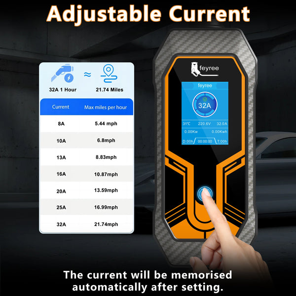 feyree EV Charger GB/T Cord 16A 3.5KW 1Phase Portable Charger