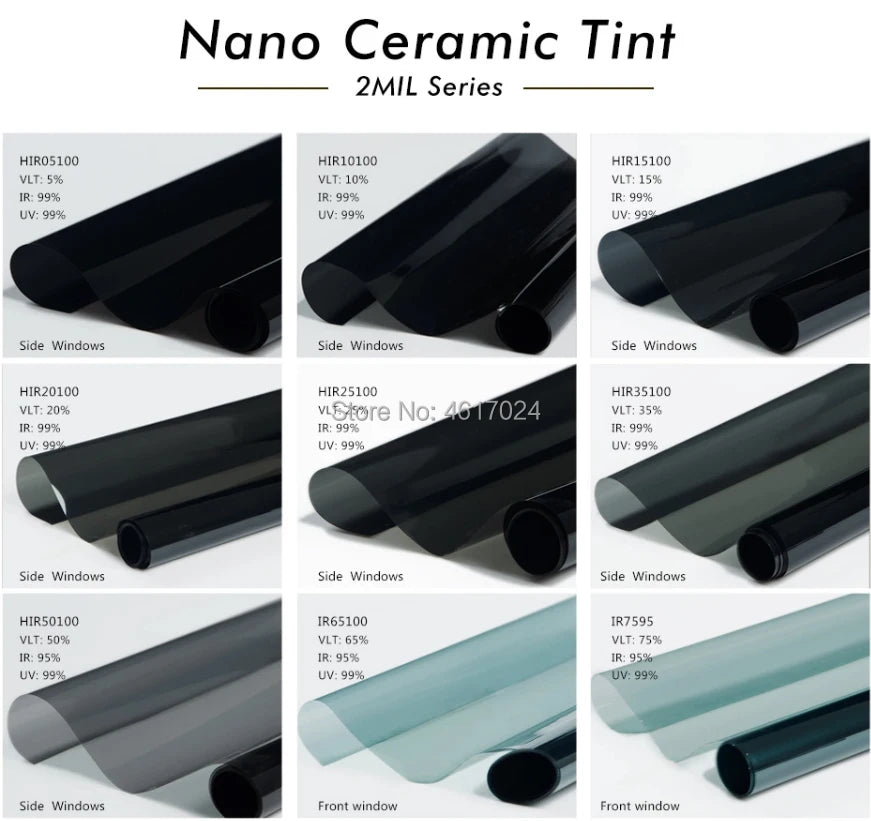 50cmX6m Super quality high heat resistant car glass IR100% nano ceramic solar tint window film