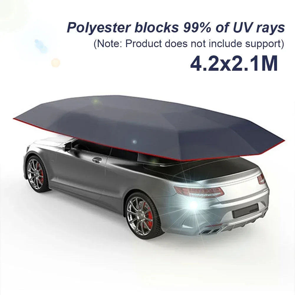 Movable Carport Tent Anti-UV Automobile Protection Umbrella Waterproof Folding Car Sunshade for Outdoor Camping Fishing