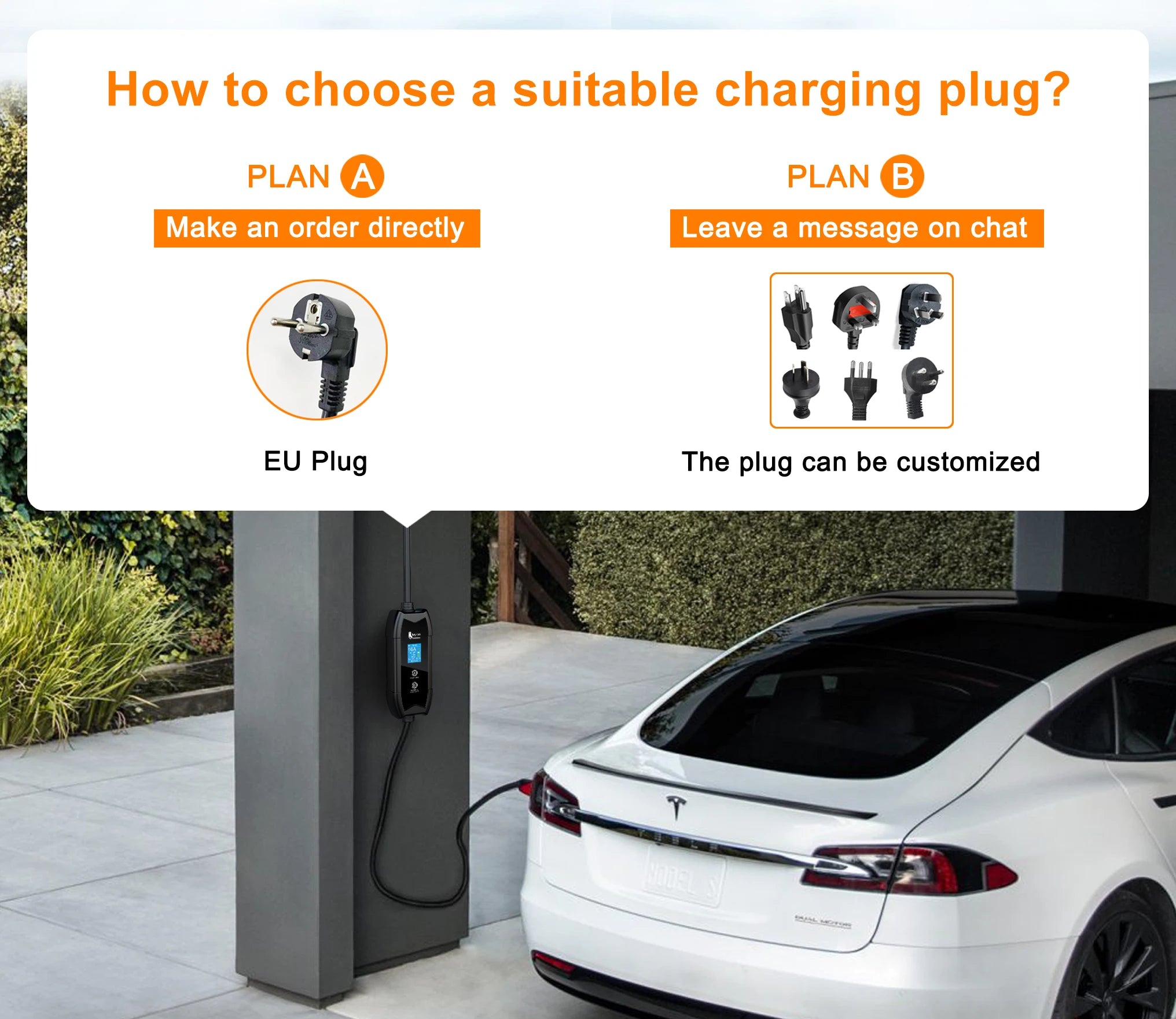 feyree EV Charger Portable 3.5kW Tesla NACS Charger