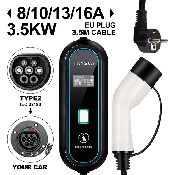 TAYSLA EV Charger Type 2 IEC62196-2 Portable EVSE Charging Cable