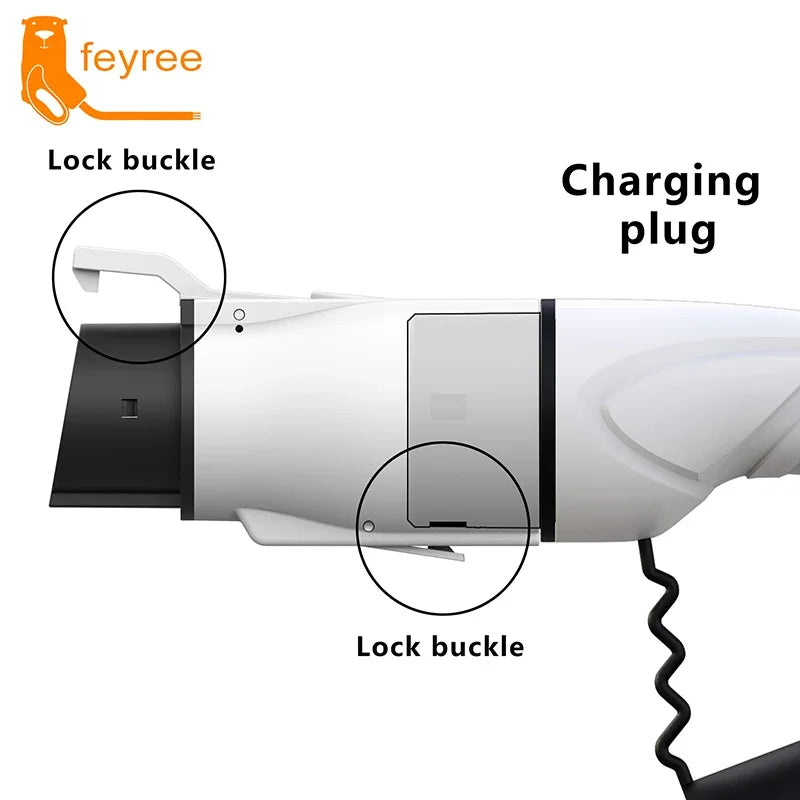 feyree Type 2 to Type 1 Adapter IEC 62196-2 to J1772 EV Charger Adapter for Electric Vehicle Charging 16A 32A Single Phase