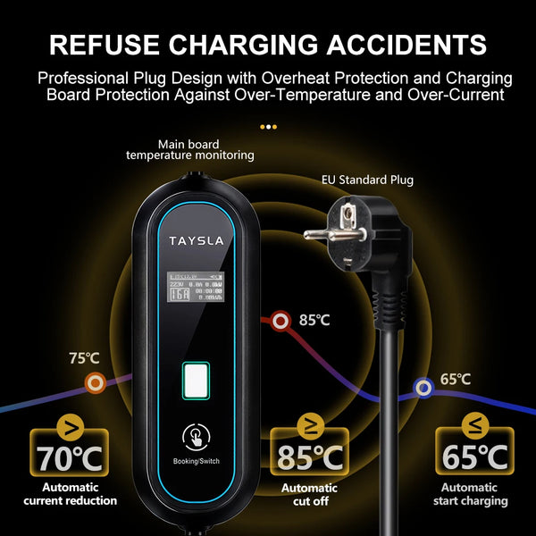 TAYSLA Electric Car Charger 3.5kW 16A Type 2 Portable EV Charger