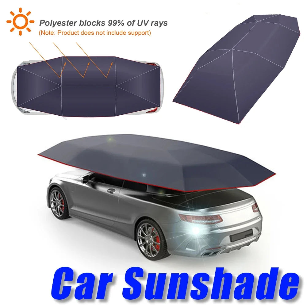 Movable Carport Tent Anti-UV Automobile Protection Umbrella Waterproof Folding Car Sunshade for Outdoor Camping Fishing