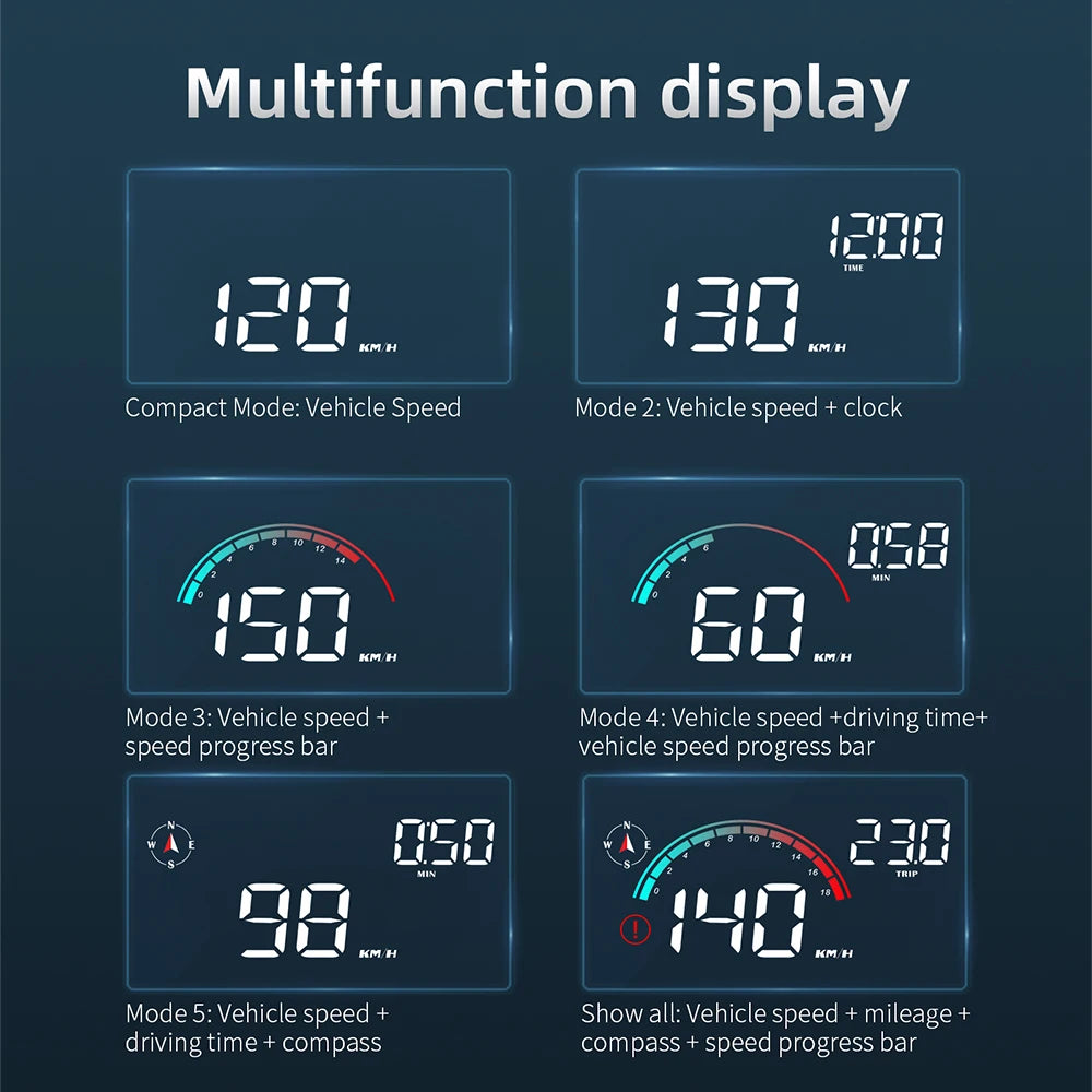 KINLANAO M22 HUD GPS Head Up Display Speed Windshield Projector Speedometer Alarm Travel distance Electronic Accesso