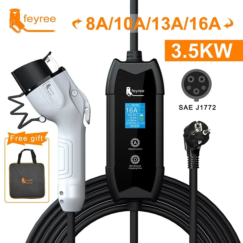 feyree EV Portable Charger Type2 / GB/T Plug Connector