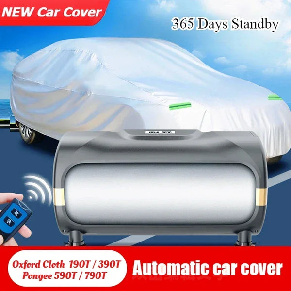 Car Fully Automatic Car Cover Universal Sun Protection Rain Protection Dust Protection&Heat Insulation Shrink Folding Full Cover