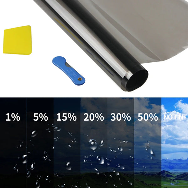 1Roll 50x3m Black Car Window Tint Film Glass Sticker VLT 1%-50% Sun Shade Window Tinting Solar UV Protection foils Sticker Films