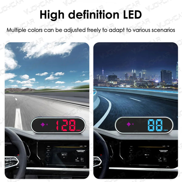 New Colorful Display GPS Digital Speedometer Time Clock HUD Display Over-speed Alarm KMH MPH Switch for All Cars Christmas Gift