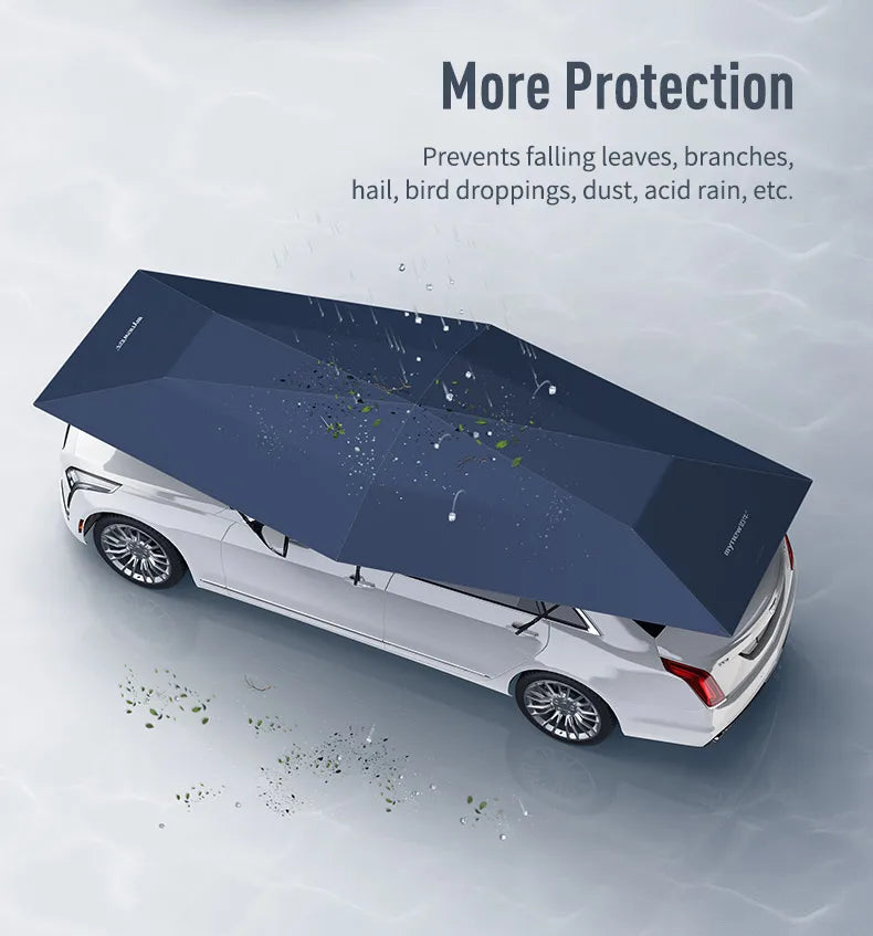 Car Umbrella Semi-Automatic Awning Tent Auto Smart Insulated Cover Outdoor Waterproof Folded Portable Canopy Cover Sun Shade