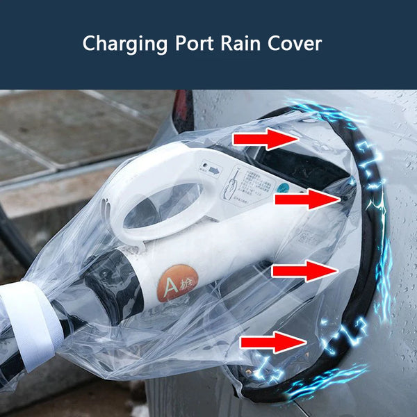 New Upgrade Electric Car Side Charging Port Rain Cover Transparent Headstock Charger Port Cover Waterproof Charging Accessories