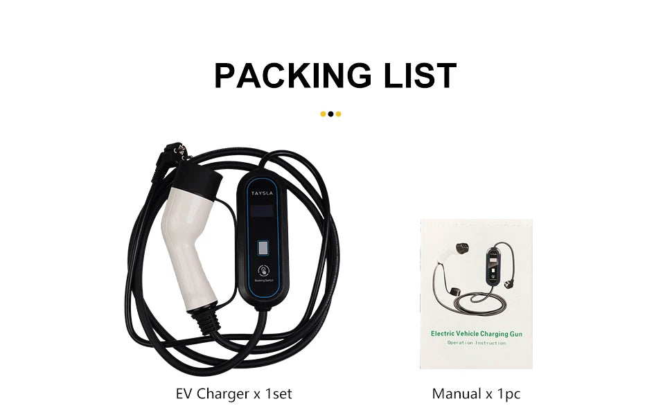 TAYSLA EV Charger Type 2 IEC62196-2 Portable EVSE Charging Cable