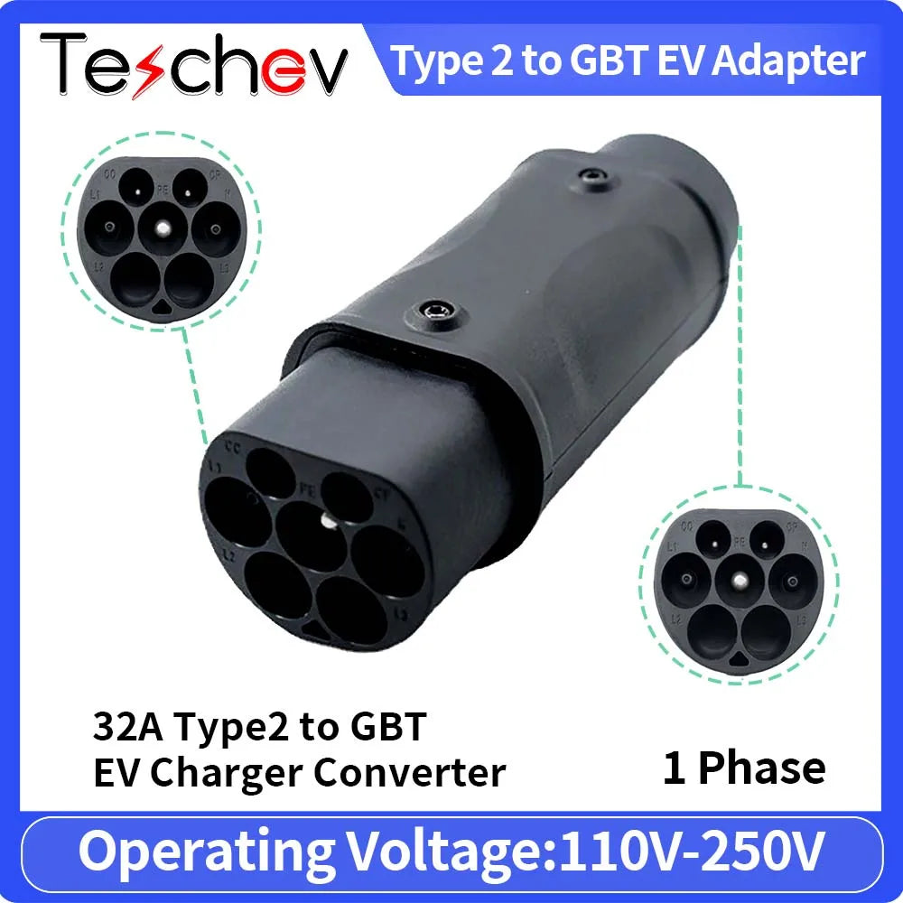 Electric Vehicle Charging Connector Type 2 to Type 1 J1772 EV Adapter Type 2 to GBT EVSE Charger Type 1 to GBT EV Adaptor