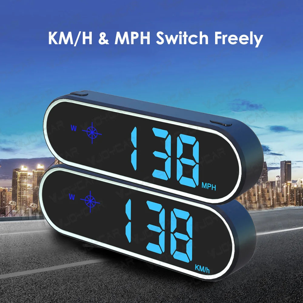 New Colorful Display GPS Digital Speedometer Time Clock HUD Display Over-speed Alarm KMH MPH Switch for All Cars Christmas Gift