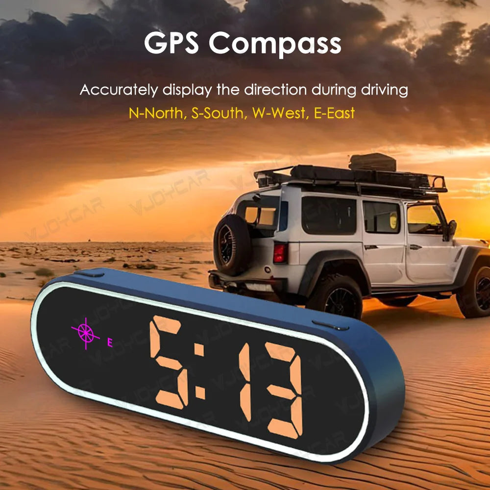 New Colorful Display GPS Digital Speedometer Time Clock HUD Display Over-speed Alarm KMH MPH Switch for All Cars Christmas Gift