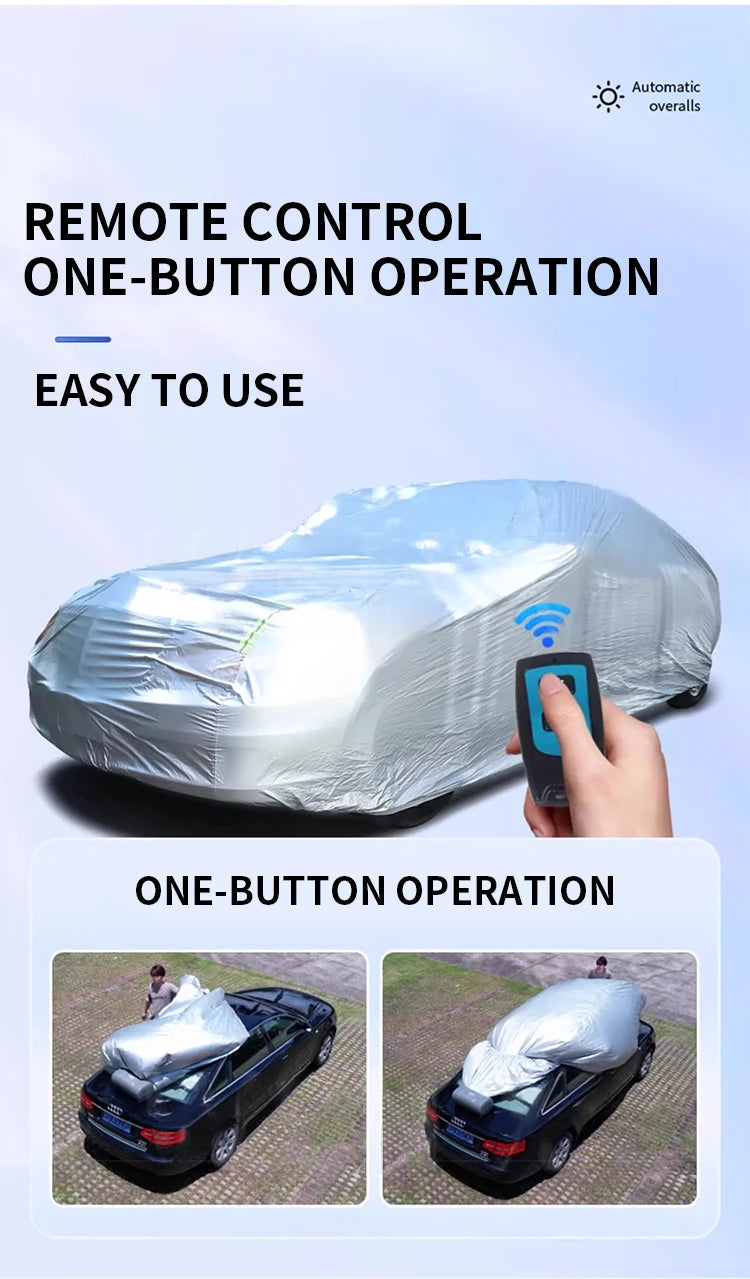 Car Fully Automatic Car Cover Universal Sun Protection Rain Protection Dust Protection&Heat Insulation Shrink Folding Full Cover