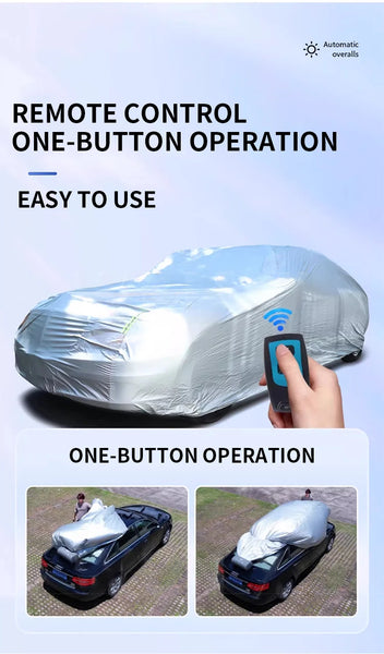 Car Fully Automatic Car Cover Universal Sun Protection Rain Protection Dust Protection&Heat Insulation Shrink Folding Full Cover