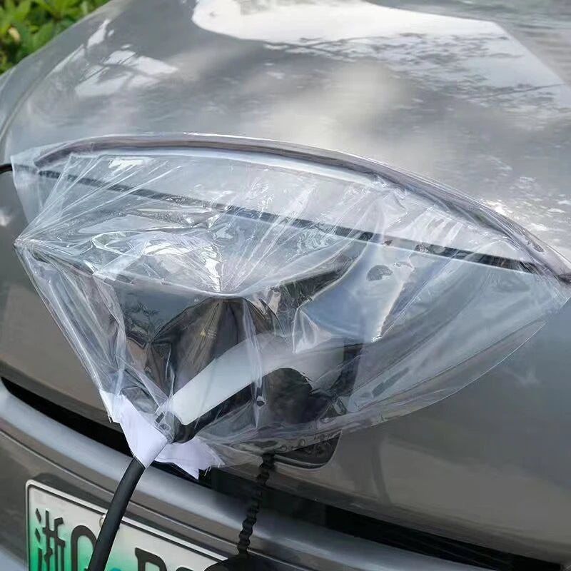 New Upgrade Electric Car Side Charging Port Rain Cover Transparent Headstock Charger Port Cover Waterproof Charging Accessories