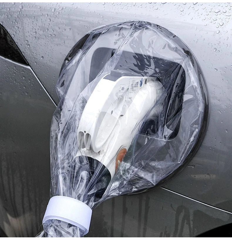 New Upgrade Electric Car Side Charging Port Rain Cover Transparent Headstock Charger Port Cover Waterproof Charging Accessories