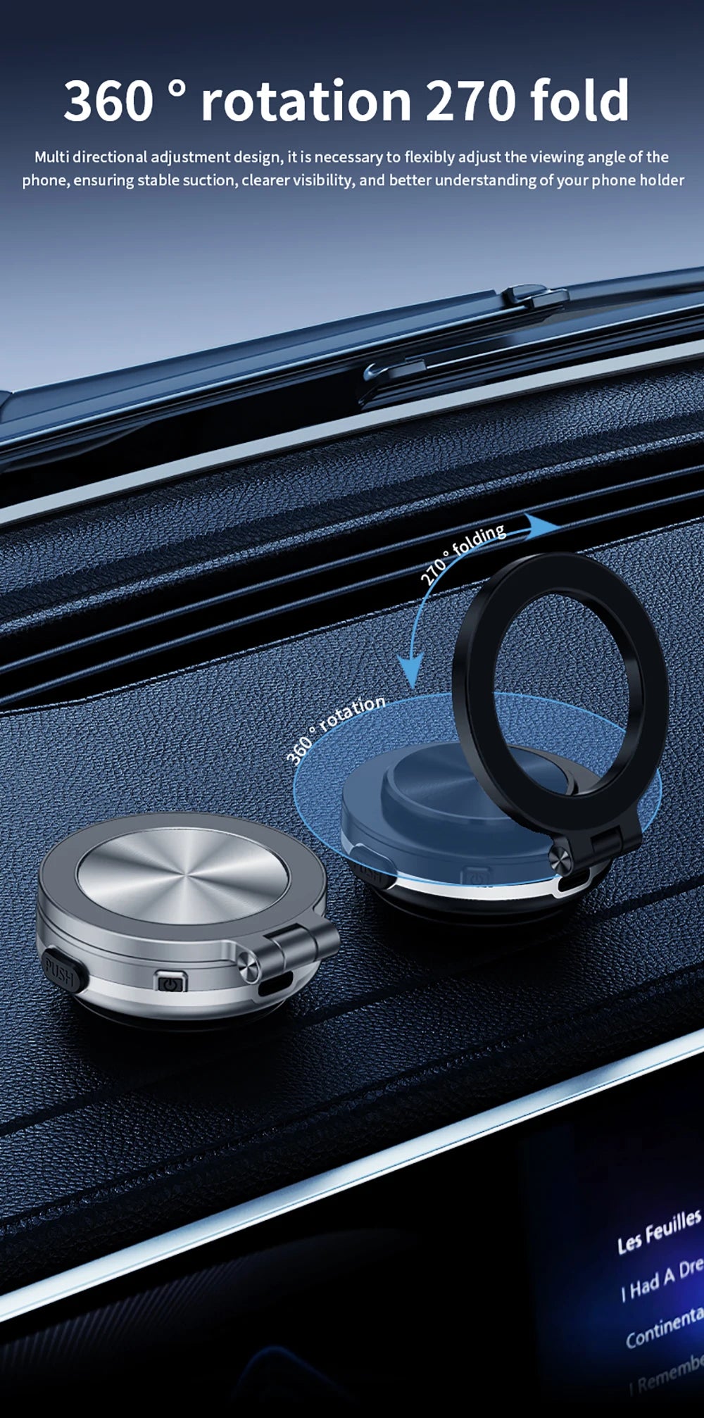 360°rotatable Car Magnetic Holder Intelligent Vacuum Adsorption Phone Holder For iPhone 14 15 Car Mount Windshield Magnetic Car