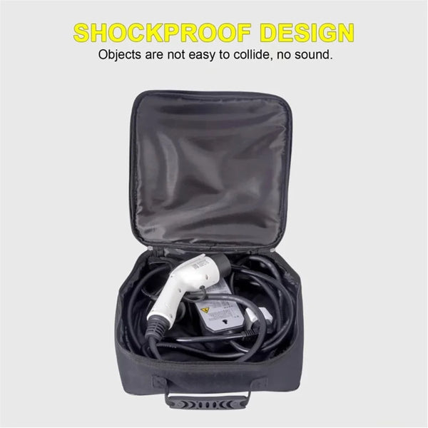 EV Car Charging Cable Storage Carry Bag For Electric Vehicle Charger Plugs Sockets Waterproof Fire Retardant Equipment Container