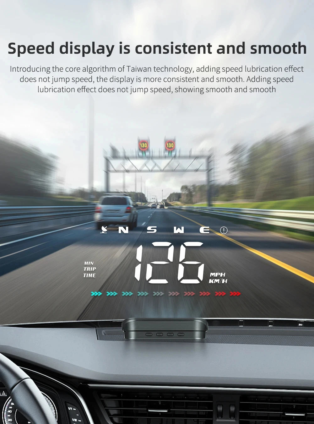 GPS HUD M23 Speedometer Windshield Projector Display of Driving Time Distance and Direction with Alarm System for all vehicles