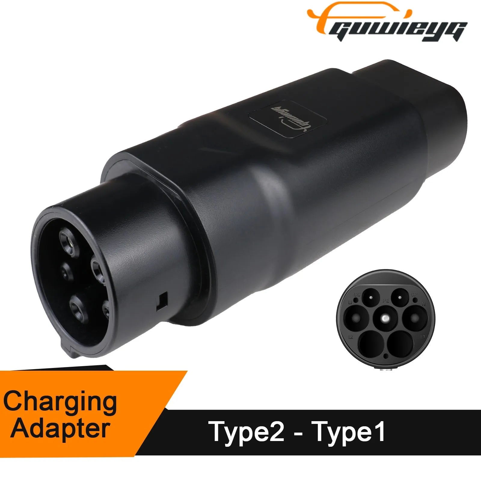 Type2 to Type1 EV Charger Adapter 32A Single Phase Compatible with Type 2 Charger for Electric Car with Type 1 Charging Socket