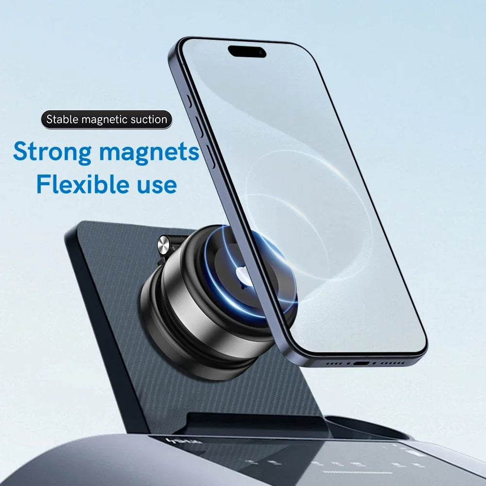 Car Phone Holder Electric Vacuum Suction Cup Telescopic Strong Magnetic Adsorption Bracket Gym Kitchen Stand For iPhone 14 15 16