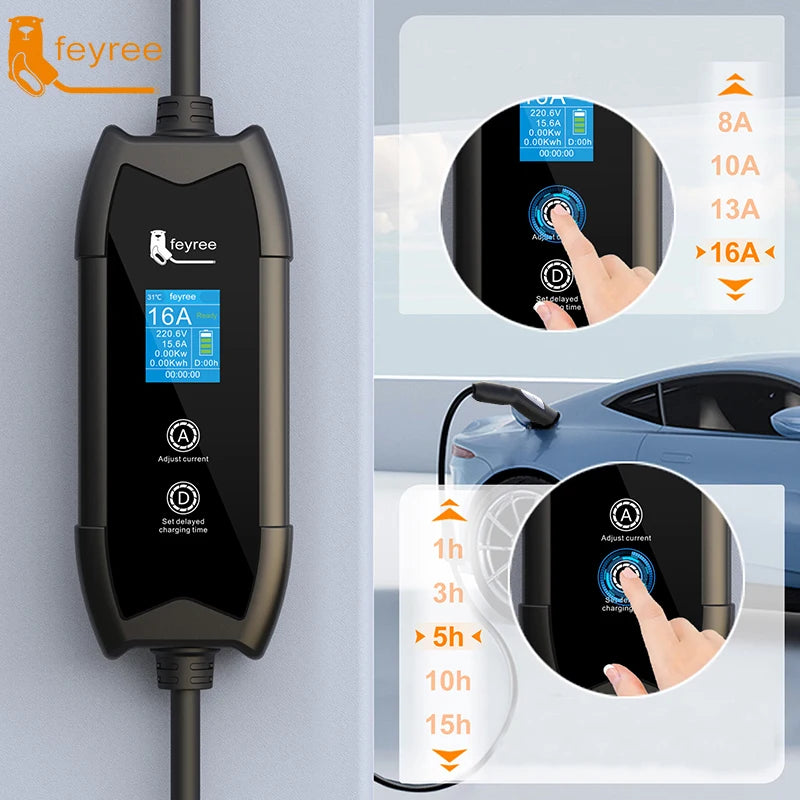 feyree EV Charger Portable 3.5kW Tesla NACS Charger