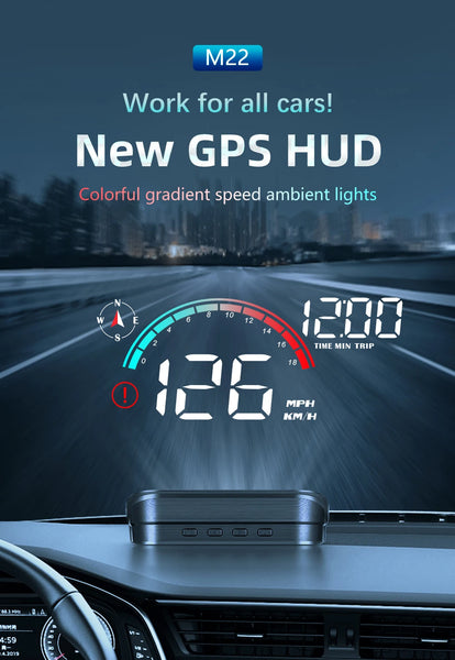 KINLANAO M22 HUD GPS Head Up Display Speed Windshield Projector Speedometer Alarm Travel distance Electronic Accesso