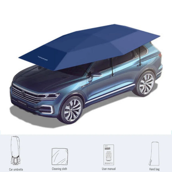 Car Umbrella Semi-Automatic Awning Tent Auto Smart Insulated Cover Outdoor Waterproof Folded Portable Canopy Cover Sun Shade