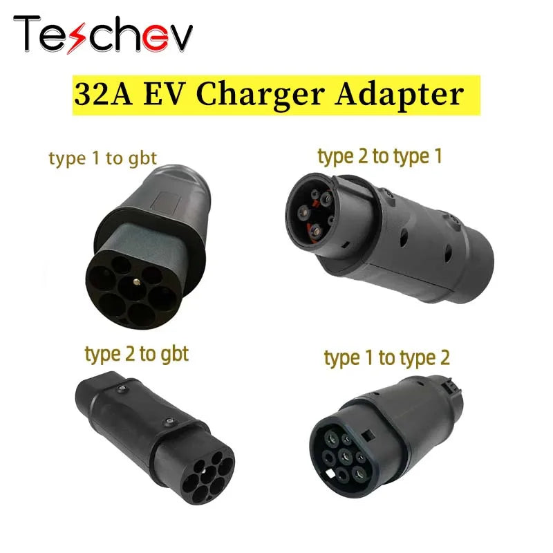 Electric Vehicle Charging Connector Type 2 to Type 1 J1772 EV Adapter Type 2 to GBT EVSE Charger Type 1 to GBT EV Adaptor