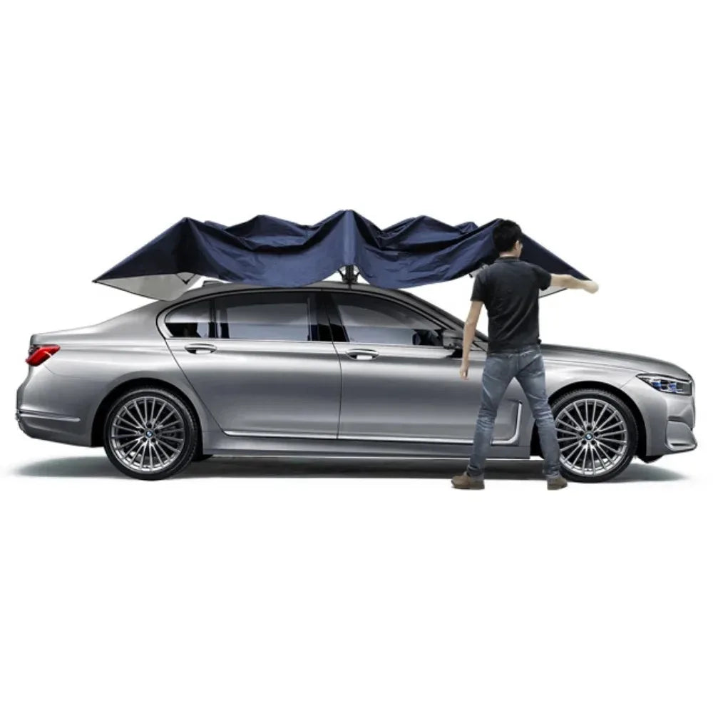 Car Umbrella Semi-Automatic Awning Tent Auto Smart Insulated Cover Outdoor Waterproof Folded Portable Canopy Cover Sun Shade