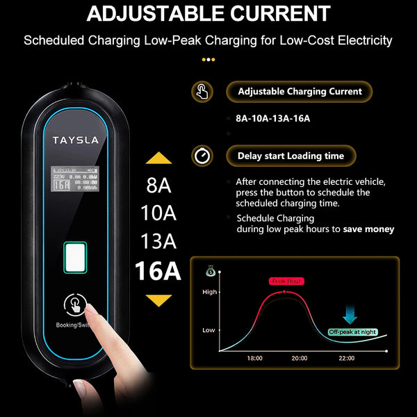 TAYSLA Electric Car Charger 3.5kW 16A Type 2 Portable EV Charger