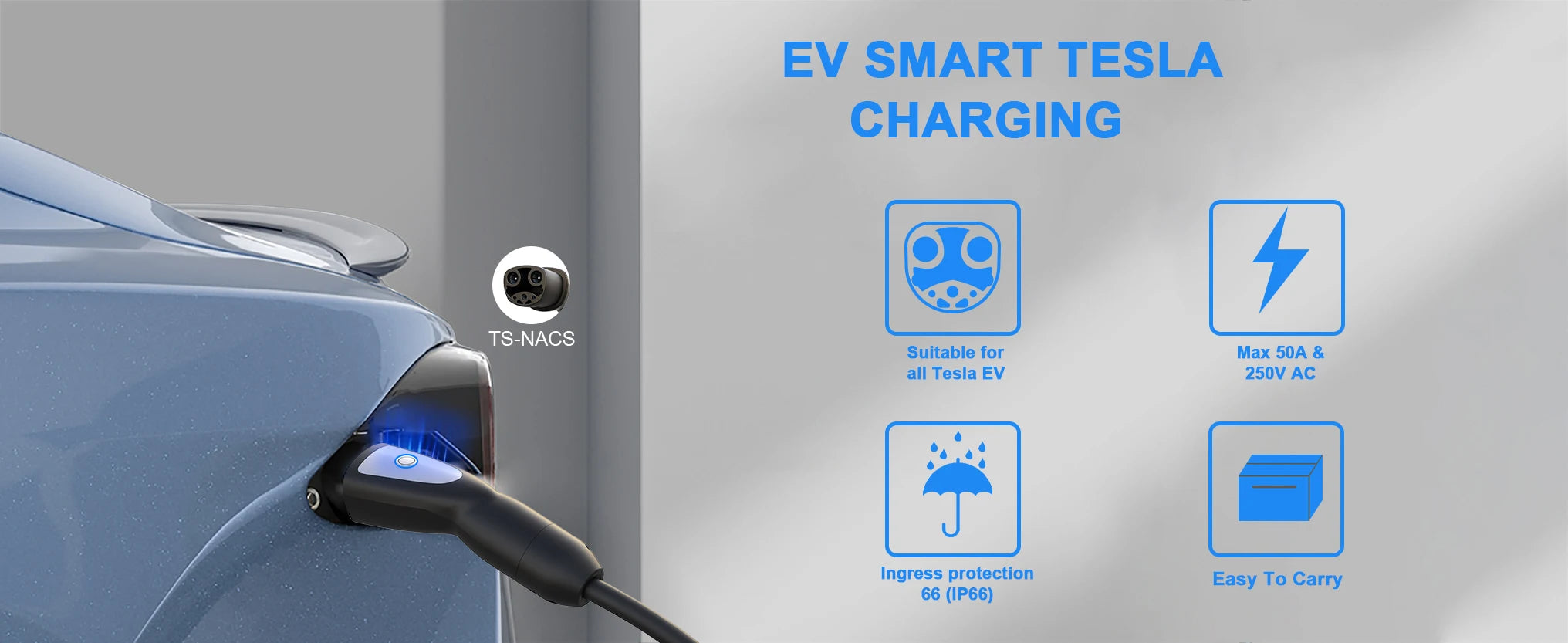 feyree EV Charger Portable 3.5kW Tesla NACS Charger