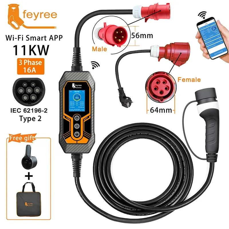 feyree Type 2 Portable EV Charger