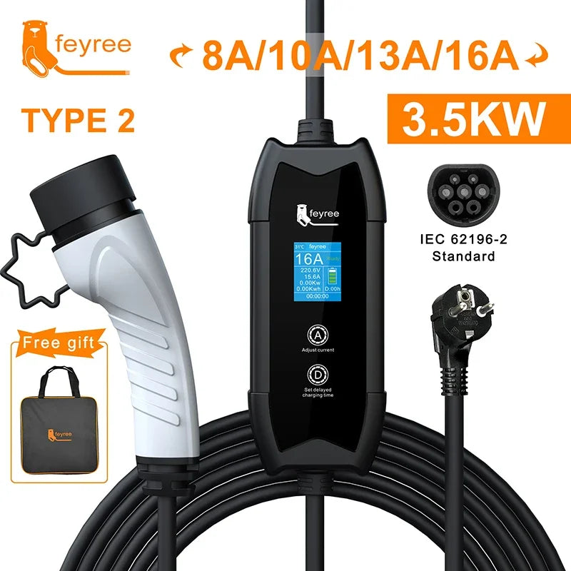 feyree EV Portable Charger Type2 / GB/T Plug Connector