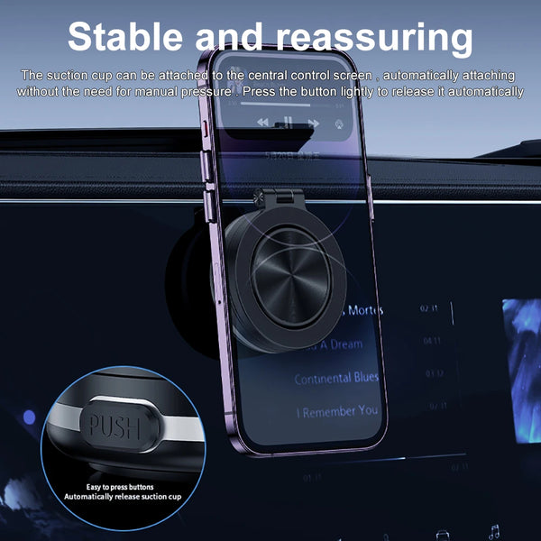 360°rotatable Car Magnetic Holder Intelligent Vacuum Adsorption Phone Holder For iPhone 14 15 Car Mount Windshield Magnetic Car