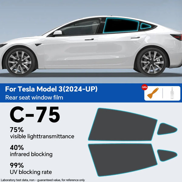 Pre-Cut Car Window Privacy Tint Film For Tesla Model 3 2024 Highland Auto Sticker Foils ceramic solar UV Protector films