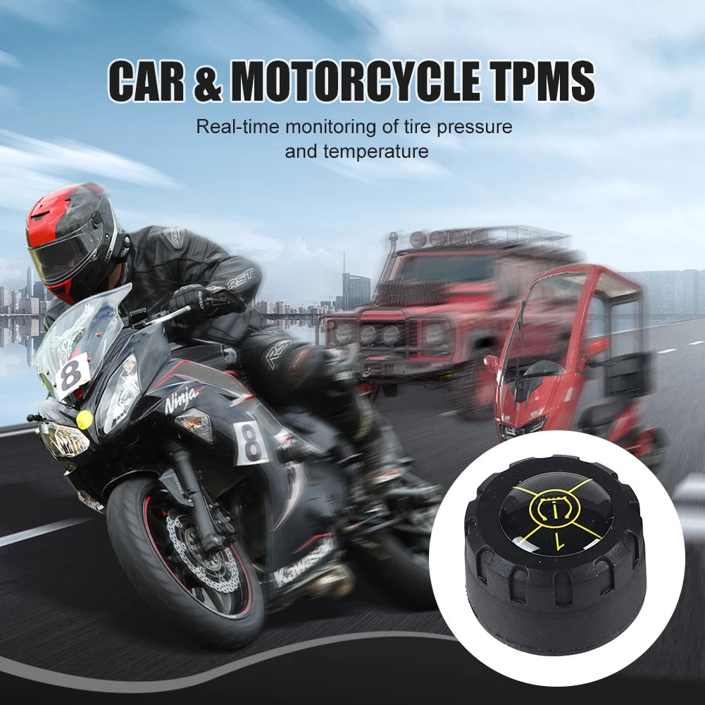 Tire Pressure Monitoring System 4Pcs Bluetooth TPMS External Sensors Real-time Pressure and Temperature Sensor for Android/iOS