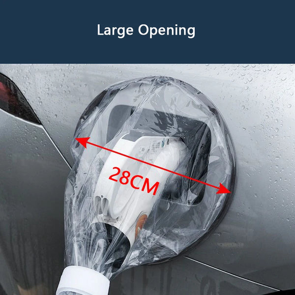 New Upgrade Electric Car Side Charging Port Rain Cover Transparent Headstock Charger Port Cover Waterproof Charging Accessories