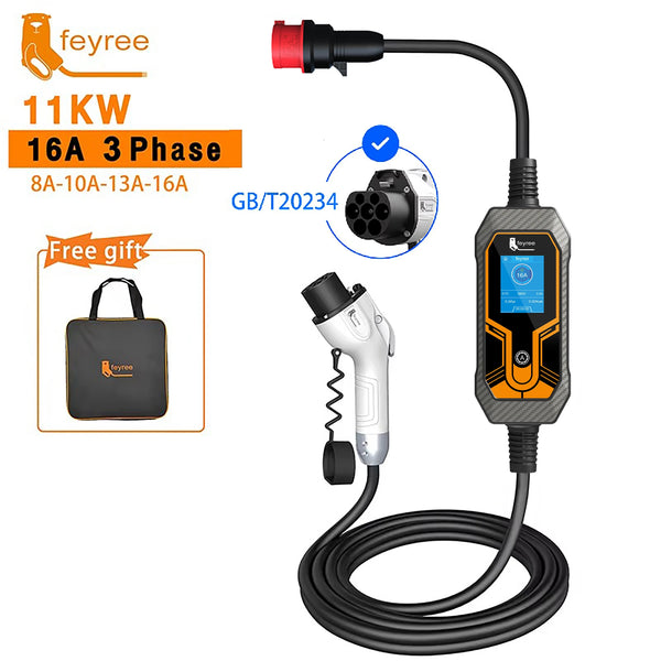 feyree EV Charger GB/T Cord 16A 3.5KW 1Phase Portable Charger